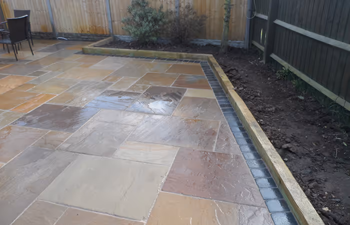 Finished patio seating area by BB Landscapes